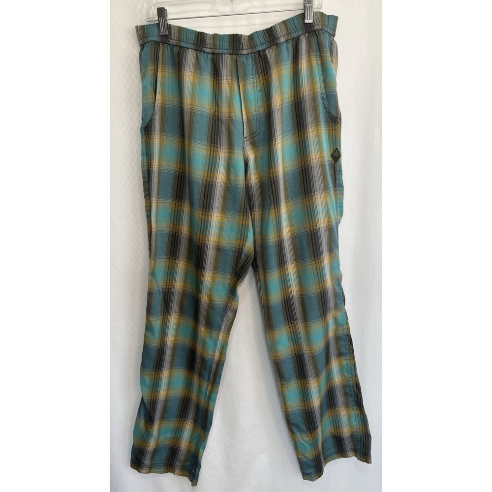 prAna Men's Breathe Pants Med Drawstring Pockets Hemp/Poly Blend Green